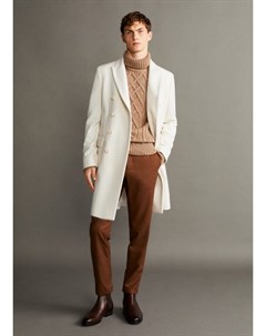 Двубортное пальто Tailored из шерсти Blanche Mango