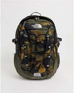 Классический рюкзак цвета хаки с камуфляжным принтом The north face