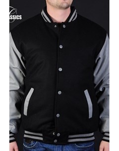 Куртка Half Leather College Jacket Black Grey 3XL Urban classics