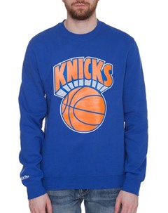 Толстовка NBA New York Knicks Team Logo Crew Royal M Mitchell and ness