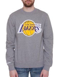 Толстовка NBA LA Lakers Team Logo Crew Heather Grey S Mitchell and ness