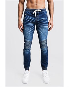 Байкерские узкие джинсы с манжетами Boohoo