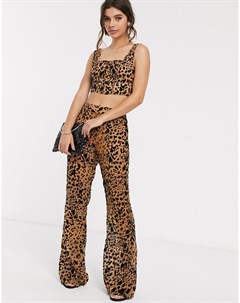 Широкие брюки с леопардовым принтом от комплекта x Meg Kylie In the style