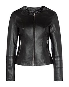 Черная куртка из натуральной кожи La reine blanche