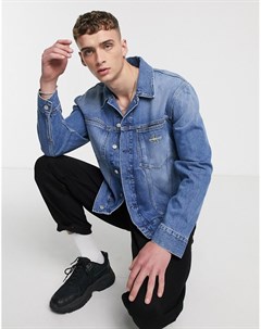 Синяя джинсовая oversize куртка Calvin klein jeans