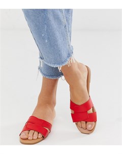 Ярко красные сандалии с перекрестными ремешками New look