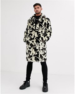 Пальто из искусственного меха с леопардовым принтом Urbancode