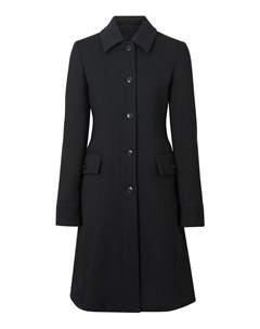 Однобортное черное пальто Burberry