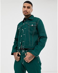 Джинсовая куртка из органического хлопка с контрастной строчкой Kings of indigo