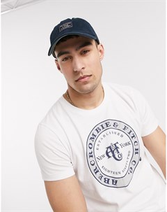 Темно синяя кепка с нашивкой логотипом Abercrombie & fitch