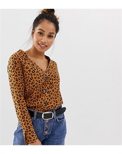 Рубашка свободного кроя с леопардовым принтом New look petite
