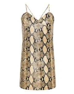 Короткое платье со змеиным принтом Gucci