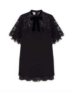 Черное платье с кружевной отделкой Gucci
