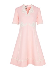 Розовое платье с ажурной отделкой Gucci