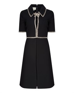 Черное платье с блестящей отделкой Gucci