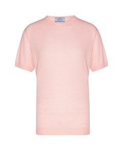 Розовый джемпер с короткими рукавами Prada