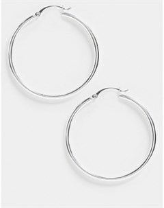 Серебристые серьги кольца в стиле oversized от Weekday