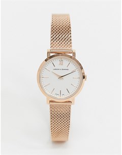 Часы с сетчатым ремешком цвета розового золота 26 мм Larsson & jennings