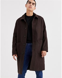 Коричневое шерстяное пальто Edvard Weekday