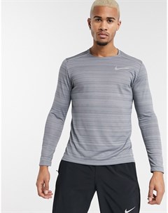 Серый лонгслив Miler Nike running