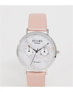 Розовые часы с мраморным принтом на циферблате Inspired эксклюзивно для ASOS Reclaimed vintage
