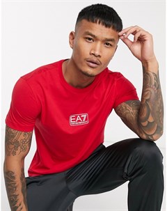 Красная футболка с логотипом Armani Ea7