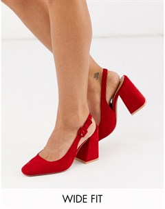 Красные туфли на каблуке с ремешком через пятку Raid wide fit