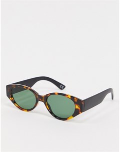 Овальные солнцезащитные очки в черепаховой оправе Asos design