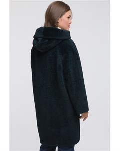 Женское пальто из альпака с капюшоном для больших размеров Elisabetta