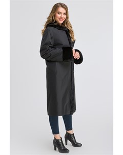 Женское шелковое пальто на кроличьей подкладке Garioldi