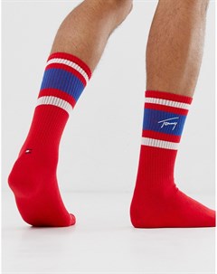 Красные носки в стиле ретро с логотипом Tommy Jeans Tommy hilfiger