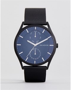Черные часы 40 мм с сетчатым ремешком SKW6450 Skagen