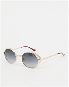 Золотистые круглые солнцезащитные очки Quay australia