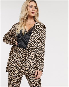 Двубортный пиджак с леопардовым принтом Never fully dressed