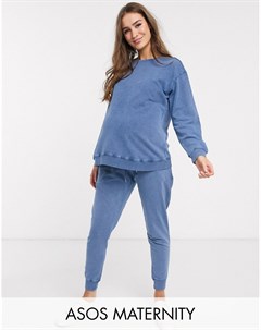 Спортивный свитшот и джоггеры с эффектом кислотной стирки ASOS DESIGN Maternity Asos maternity