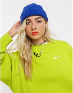 Зеленый свободный oversized свитшот с логотипом галочкой Nike
