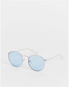 Круглые солнцезащитные очки с синими стеклами Weekday