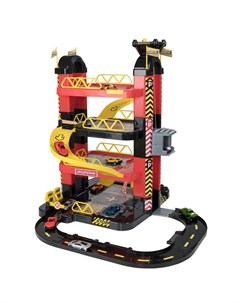Игровой набор для детей 4х уровенвый гараж башня с 10 машинками Teamsterz
