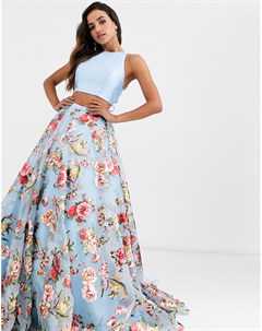Комплект из топа и юбки с цветочным принтом Jovani