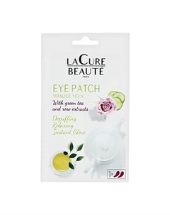 Патчи для глаз гидрогелевые с экстрактом розы и зеленого чая 2 шт La cure beaute