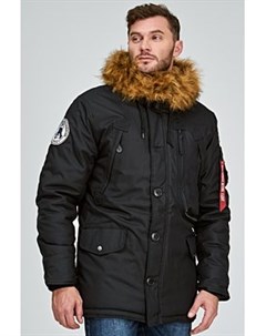 Утепленная куртка с отделкой искусственным мехом Alpha industries