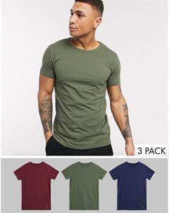 Набор из 3 футболок для дома темно синяя зеленая бордовая Lyle & scott