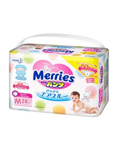 Трусики подгузники для детей размер M 6 10кг 28 шт Merries