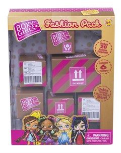 Игровой набор из 6 посылок с сюрпризом для кукол Boxy Girls 1toy розовый