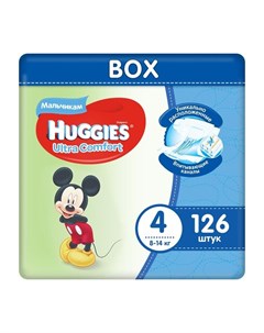 Подгузники Ultra Comfort Disney Box для мальчиков 4 8 14 кг 126 шт Huggies