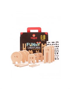 Деревянная игрушка Конструктор Веселый зверинец с наклейками Kipod toys