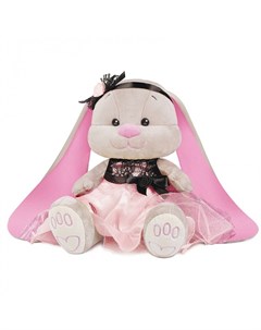 Мягкая игрушка Зайка в розово черном платьице 25 см Jack&lin