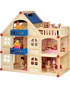 Кукольный домик 3 этажа Мир деревянных игрушек