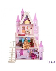 Деревянный кукольный домик Розовый сапфир с мебелью 16 предметов PD316 05 Paremo