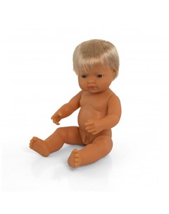 Кукла Baby Doll european boy Polybag 38 см Miniland
